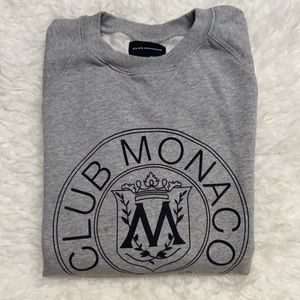 Club Monaco crest sweatshirt in heather grey